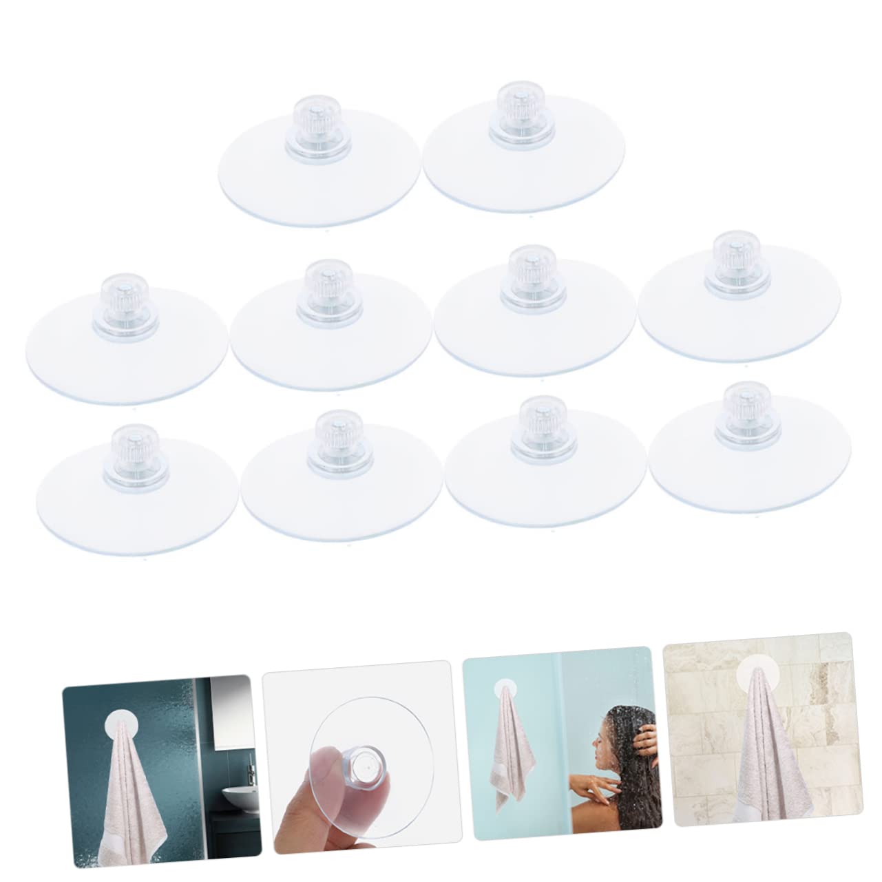 NUOBESTY 4 set Ventosa Antiscivolo Ganci A Ventosa Ganci Resistenti Rimovibili Per Cucina Piccole Ventose Ventose Per Finestre Per Per In Pvc 10 pezzi*4