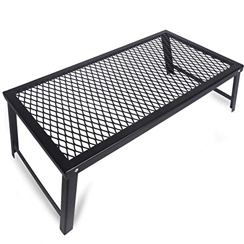 HIKEMAN Foldable Campfire Grill – Heavy Duty Charcoal Grill for cooking over an open fire,Camping Accessories Cooking For BBQ,Picnic,Hiking