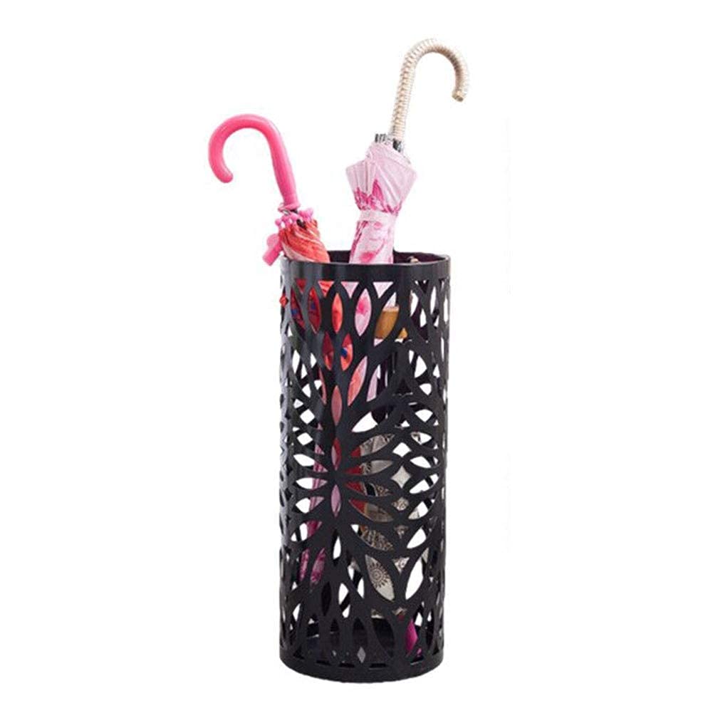 Gardeneea Umbrella Stand, Umbrella Stand Rack,Umbrella Stand Household Hotel,Hollow Umbrella Bucket with 3 Hooks,Multifunctional Umbrella Drain Stand,White (Black)