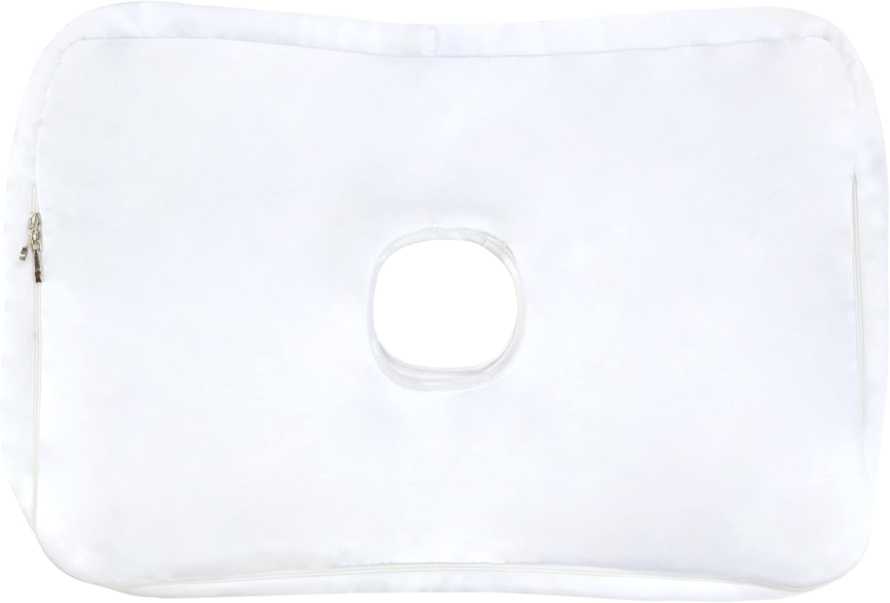 2 Pack Ear Hole Pillowcase to Fit Pillow with a Hole Soft Satin Ear Pillow Cover with Zipper