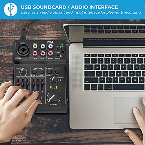 Pyle 3 Channel Bluetooth Audio Mixer - Dj Sound Controller Interface With Usb Soundcard For Pc Recording, Xlr, 3.5Mm Microphone Jack, 18V Power, Rca I/O For Professional And Beginners - Pad30Mxubt #TOP4
