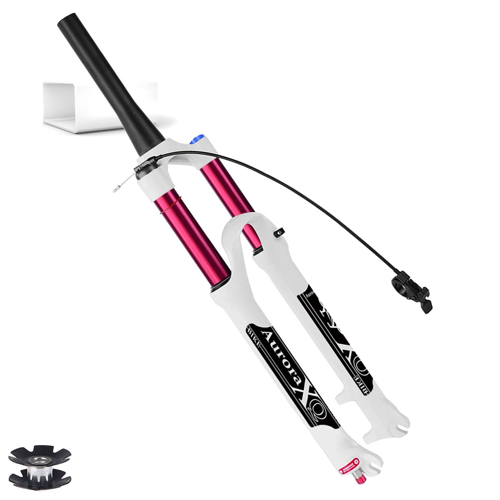 XGSUZNE AuroraXQ 26 27.5 29 Inch Mountain Bike Suspension Fork, 140mm Travel Straight/Tapered Rebound Adjust Magnesium Alloy Bicycle Front Forks for MTB