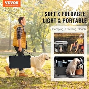 VEVOR Foldable Portable Pet Playpen 36x36x23 in Dog Cat Pen Free Carrying Case Bowl IndoorOutdoor Dogs Crates Kennel for Puppies with Premium Waterproof 600D Oxford Cloth Removable Zipper Top