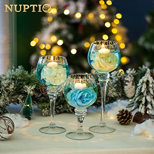 Nuptio Votive Candle Holder Clear Glass Candle Holders 18 Pcs Tall Tealight Holders Bulk Table Centerpiece For Wedding Party Birthday Halloween Christmas Kitchen Bathroom Valentine Decoration #TOP1