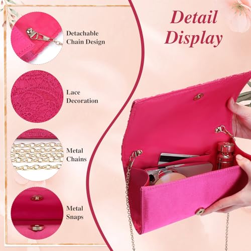 Image of UBORSE Lace Clutch Purses for Women Evening Bag Elegant Envelope Formal Crossbody Shoulder Bag