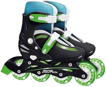 stamp Adjustable in-Line Skids Control Lighting Wheels Size 30-33, JS123302L, Blue Green Black, 27-30