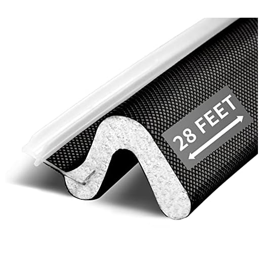 ICHINOSE 28 Feet Long Door Weather Stripping is a Kind of Easy to Install and Cut Kerf Weatherstrip Suitable for Door Sound Insulation Anti-Collision and Light-Shielding（Black）