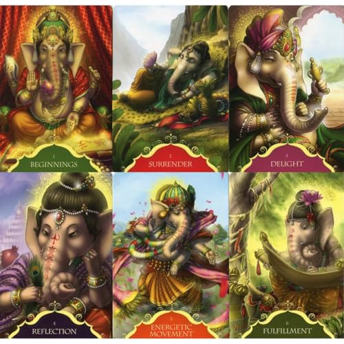 Image of 50 Pieces Whispers of Lord Ganesha Tarot Cards Decks for Beginners, Classic Traditional Standard Tarot Deck Fortune Telling Game Divination Tools for Adults (The Rider)