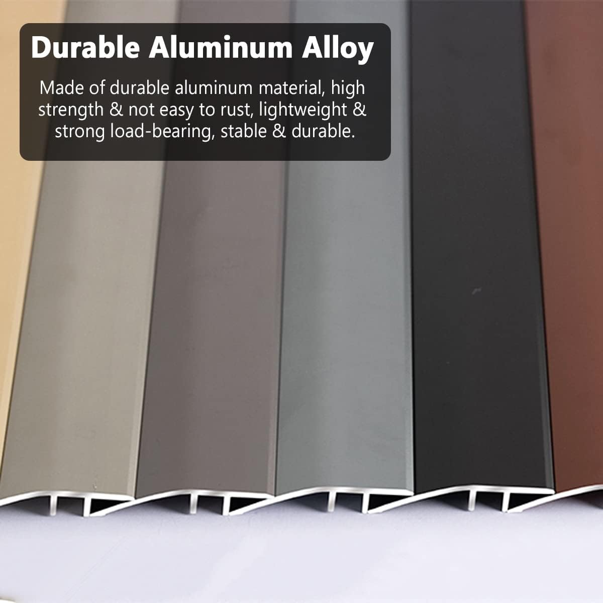 Floor Transition Strip Walkers Entry Ramp, Floor Transition Strip with Matte Finish, Threshold Strip Reducer for Doorways Uneven Floors Wood to Tile Flooring Gap Decor