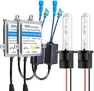 Chemini H1 55W HID Xenon Conversion Kit HID Ballast Replacement Extremely Bright Car Headlight Lamp Xenon Bulb Conversion Kit 6000K High Low Beam