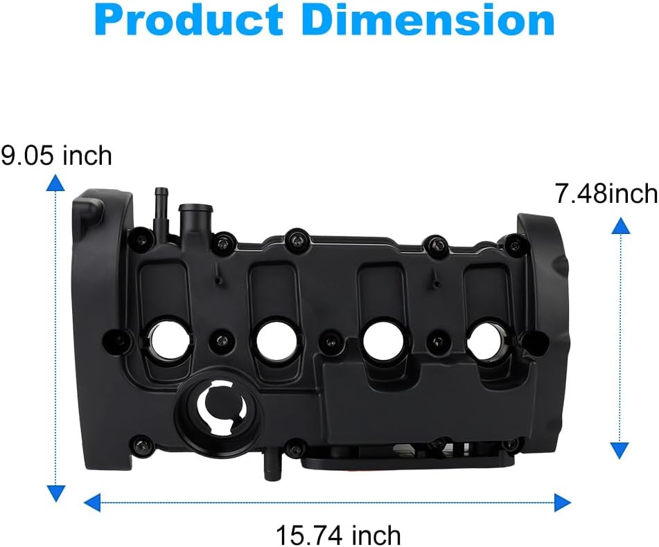 WATERWICH Engine Valve Cover with Gasket & Bolts Compatible with Audi A4, A4 Quattro 2005-2009 2.0L L4 Replacement for 06D103469N, 06D103469J, 06D103469L