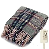 ライフジョイ 電気ひざ掛け 日本製 グリーン チェック柄 120cm×62cm 電気毛布 洗える ブランケット ふわふわ あったか JPN121GC