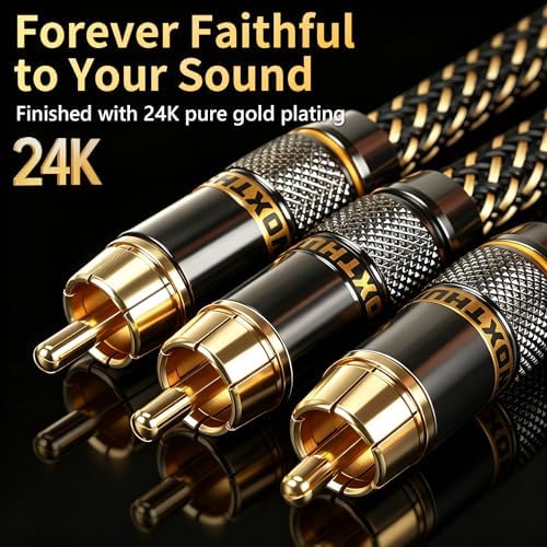 RUHTXOW RCA Splitter 2 Male to 1 Male Cable 5N OFC Nylon Braided RCA Cable - 2