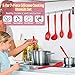 Silicone Cooking Utensils Set, E-far 7-Piece Red Heat Resistant Kitchen Utensils Set, Kitchen Nonstick Tools Spatula Ladle Spoon Pasta Server for Non-stick Cookware, Non-Toxic & Dishwasher safe