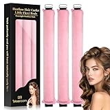 Overnight Heatless Hair Curler to Sleep in, Satin Velvet Overnight Curls Flexi Blowout Jumbo Rods, No Heat Sleeping Curling for Hair Styling Tools - 3pcs Pink