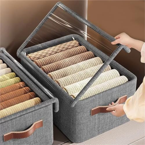 Panier pliable transparent L pour optimiser l'armoire du dortoir