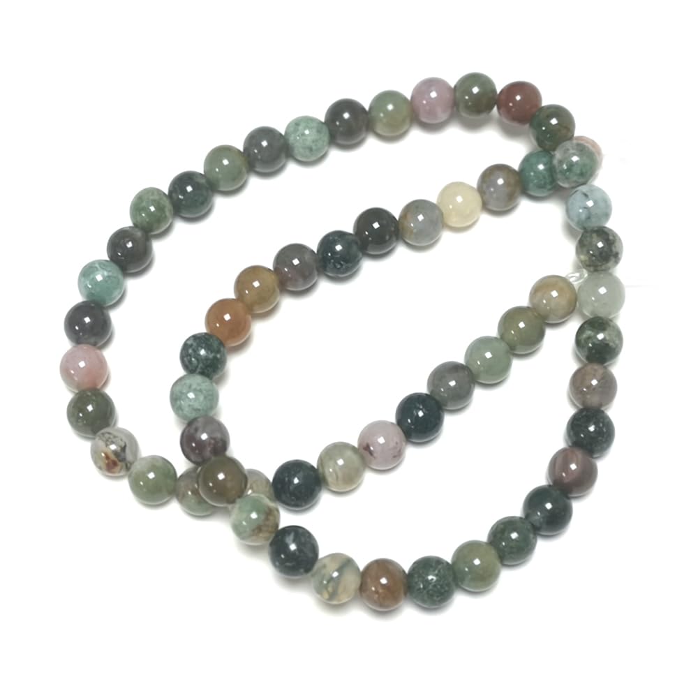 Multicolour Fancy Jasper Beads Plain Round 6mm Strand of 57+