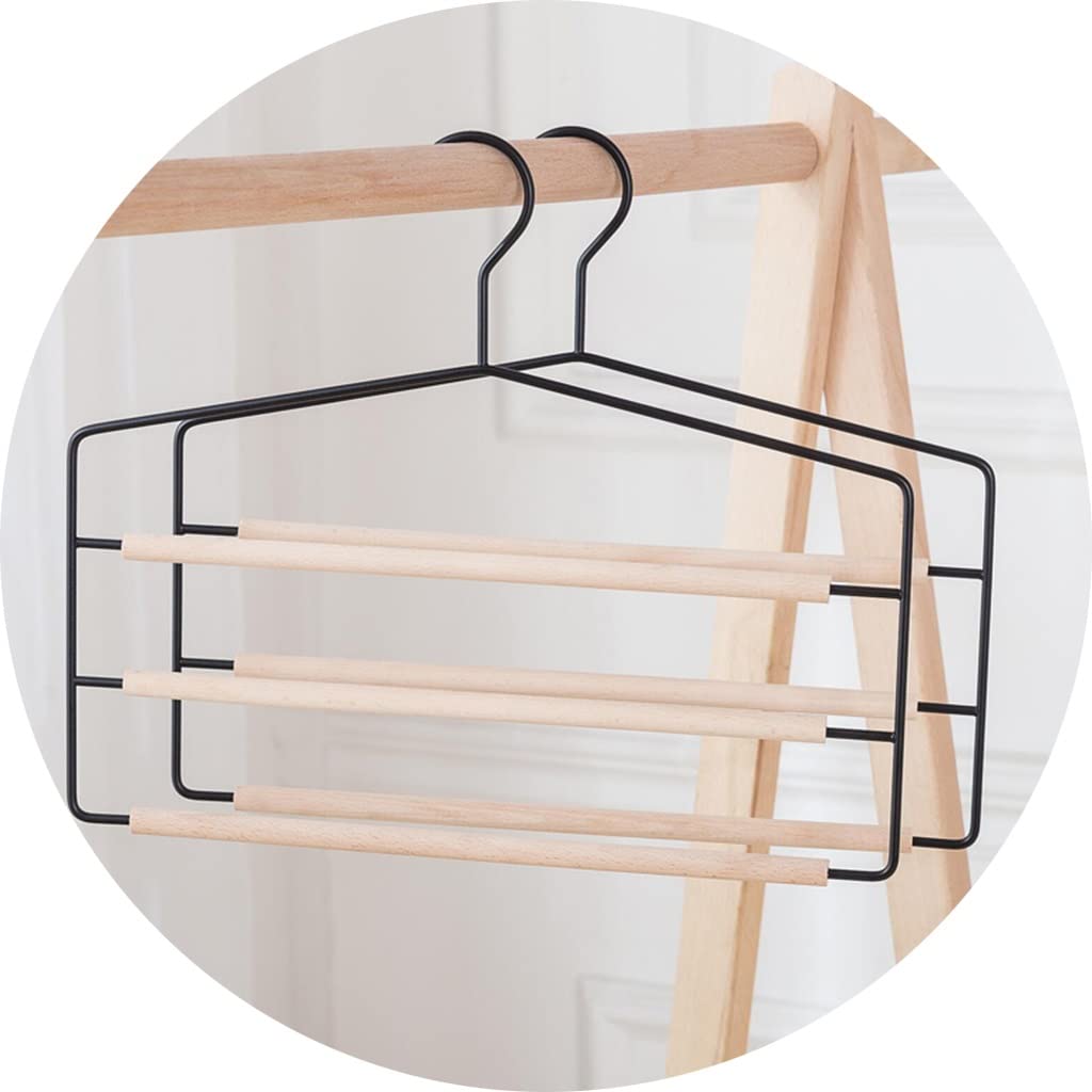 Grucce per Abiti Set da 5 Pezzi di Clip per Pantaloni, gruccia in Ferro battuto Multistrato a 3 Strati Senza Cuciture con Travi, Pantaloni per Vestiti per la casa, gruccia per Pantaloni per