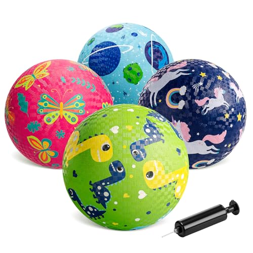 U&C Planet 2 Stück Spielbälle 15CM Kickballs Set Dodgeball mit Pumpe Gaga Ball Handball Soft Boucy Ball Spielball für Kinder 1-8, Spiel Camps Schule Garten