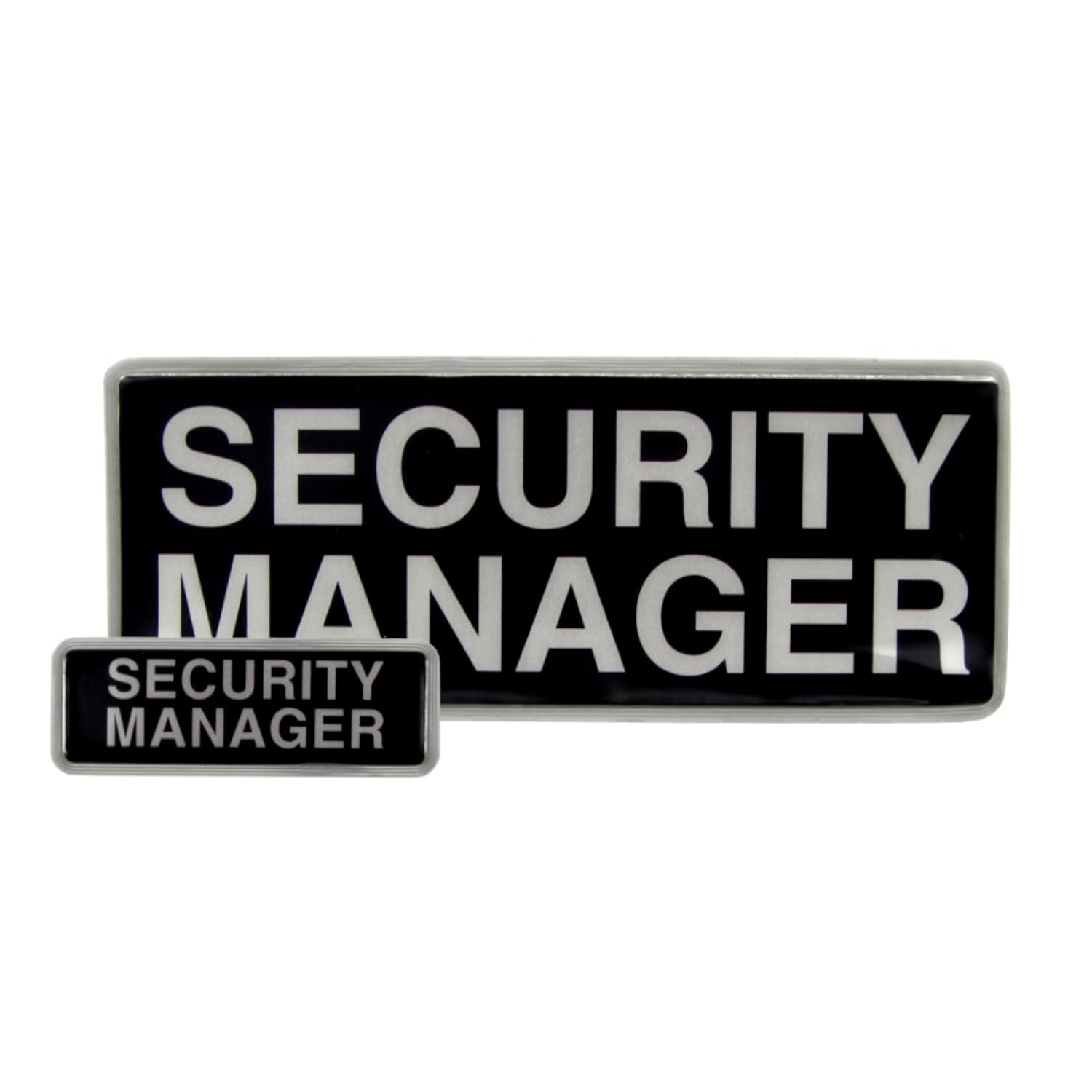 L-MAX Reflective Large Security Manager Badge with Hook and Loop Patch (Hook Only) (Black, Set)
