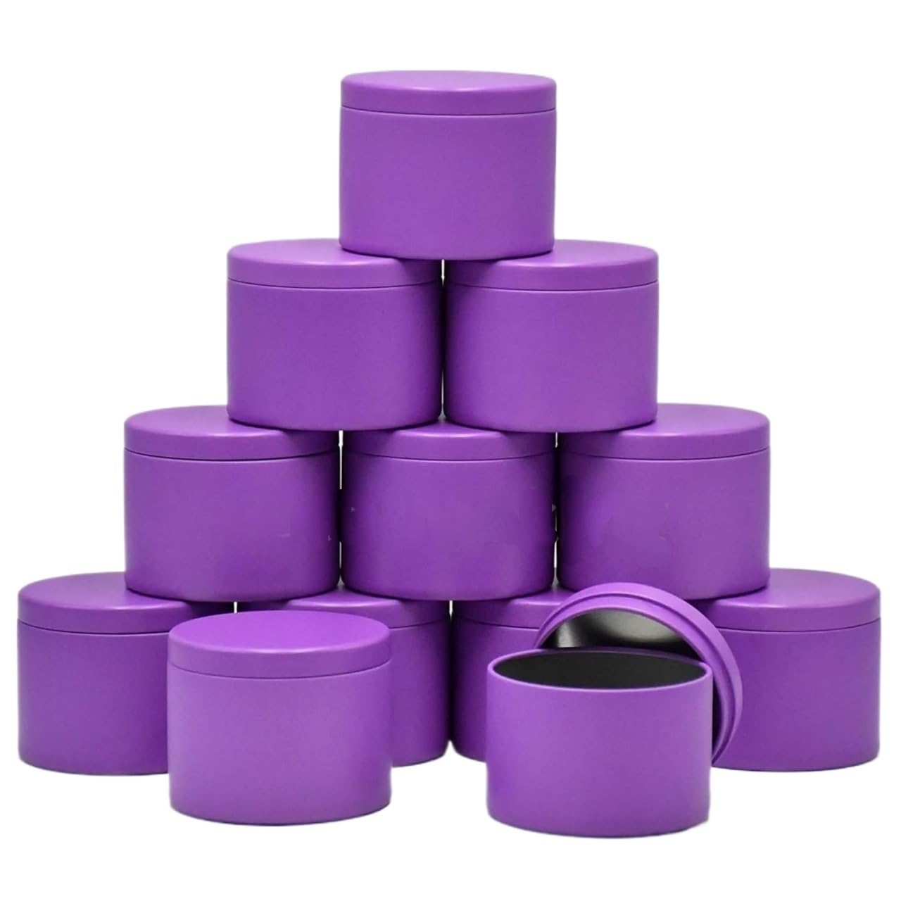 Candle Jars, Candle Jars 12 Pack 4 oz Tin Set with Lids Multicolor for Candle Making(4oz-Purple)