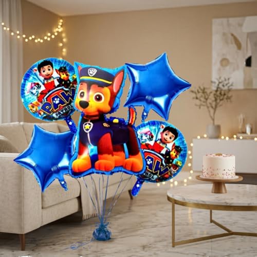 Image of Wanna Party Paw Patrol Foil Balloons for Birthday Decorations Items Set of 5 Pcs Paw Patrol Theme Birthday Decorations Kit, Dog Birthday Decoration Items, Boys Birthday Decoration Theme (Pack of 2)