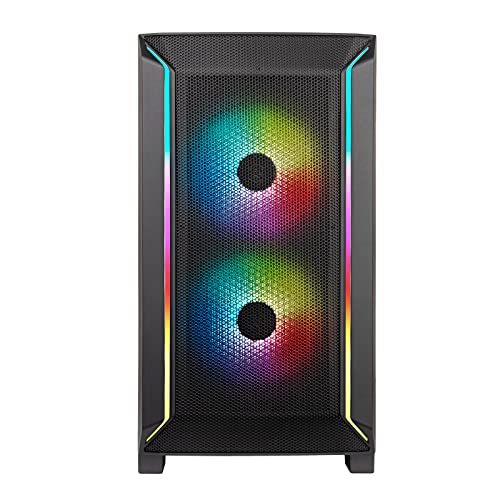 Image of SilverStone Technology FARA 312Z High Airflow Micro-ATX Gaming Chassis with Included ARGB Fans and Light Strips, SST-FA312Z-BG