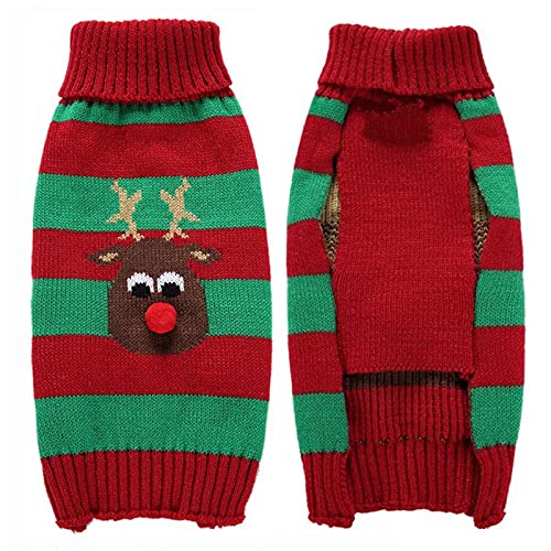 PETANGEL Two-Leg Sweater | Turtleneck Striped Pet Sweater | Winter Warm Knitwear Cold Weather Pet Clothes for Small Dogs (Size: L, Back Length: 39 cm, Chest: 48 cm, Neck: 38 cm) (B09H355RD2) Amazon Price History, Amazon Price Tracker