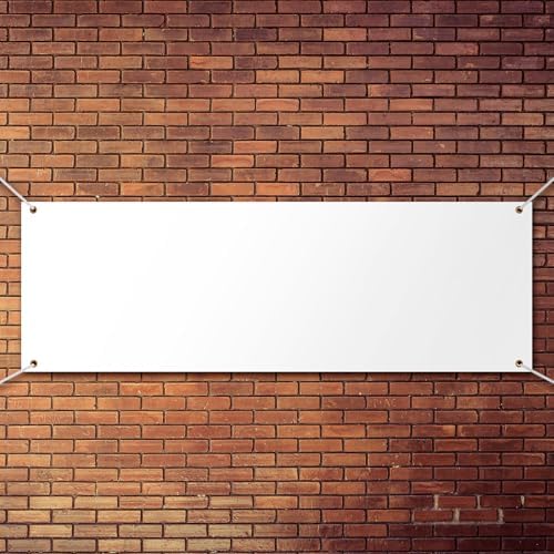 Zonon Blank Banner to Decorate Polyester Oxford Cloth,White,2 X 6 Feet