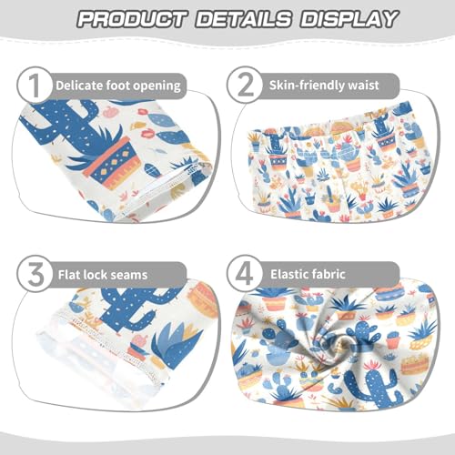 KLL Colored Succulents and Cactus Floral Girls Active Leggings Stretchy Full Length Athleisure Pants Gym3