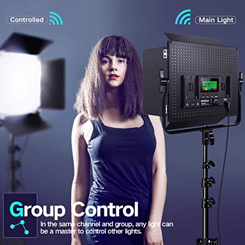IVISII 2 Pack RGB LED Photography Lighting Kit with Stand Boom Arm, Full Color LED Video Lights Panel, Dimmable 2600K-10000K 9 Applicable Scenes Studio Lighting for Video Recording, YouTube - Thumbnail 2
