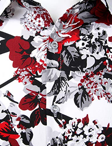 ZEROYAA Men's Floral Slim Fit Long Sleeve Cotton Casual Button Down Dress Shirt4