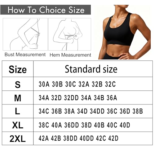Image of Double Couple Sports Bras for Women Padded High Impact Seamless Criss Cross Back Workout Tops Gym Activewear Bra Large
