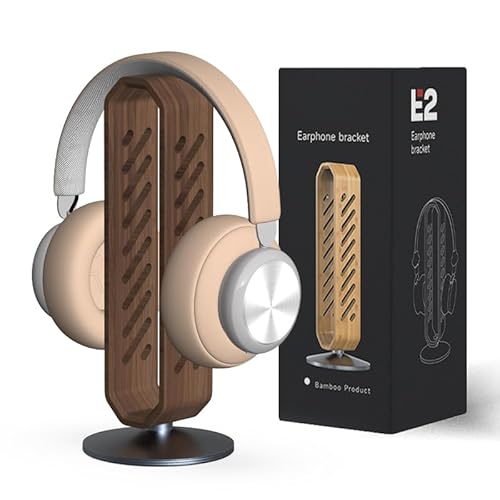 YICOSUN Kopfhörer-Ständer Halter Holz | Alle Kopfhörer-Größen, 100% Walnuss, Premium Qualität | Schreib-Tisch Kopfhörerständer Kopfhörerhalter Halterung als Ablage für Gaming, Headset UVM. (Walnuss)