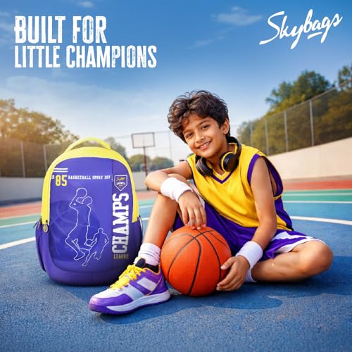 Image of Skybags Klan Plus 37L Casual Backpack for Boys & Girls with 3 Compartments & Adjustable Shoulder Strap | Quick Access Front Pocket | Pencil Pouch | Perfect for School & Travel- Unisex