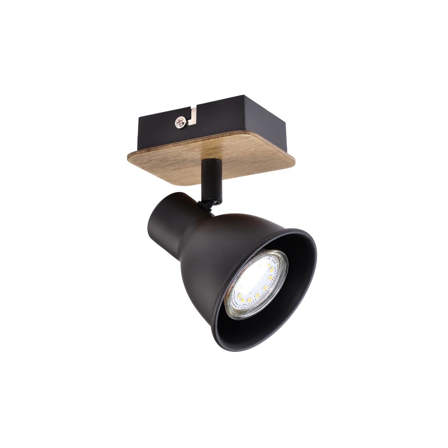 Foco de madera negro GU10: iluminación decorativa que resalta tus espacios