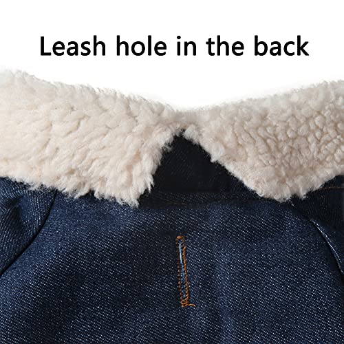 Vecomfy V-Collar Dog Coats For Small Dogs Fleece Lining Warm Puppy Jacket For Cold Winter Denim Xs #TOP5