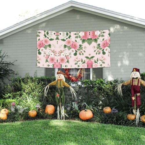 MINDBBDFJ Plant Floral Flowers Print Banners And Signs For Outdoor/Indoor,Personalized Banner Customizable Parties Halloween Banner (180x90cm)3