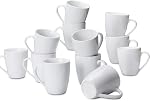 Amazon Basics 12-Piece Porcelaine, 12 Ensemble de tasses à café Oz, blanc