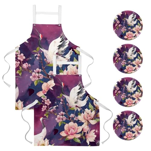 Tablier de cuisine pour restaurant et nettoyage avec 4 broches