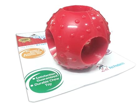 Super Dog Flavoured Rubber Chew Ball with Holes -Large