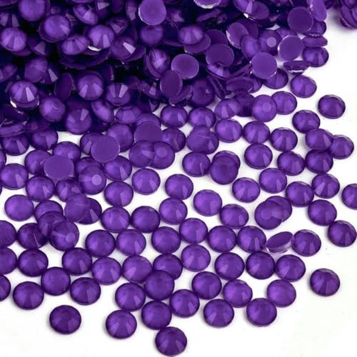 Nuevos cristales de estrás con purpurina de neón, sin fijación por calor, con parte trasera plana, para manualidades de uñas, decoración DIY, SS6-SS30, lila intenso, neón, tamaño mixto, 1440 unidade