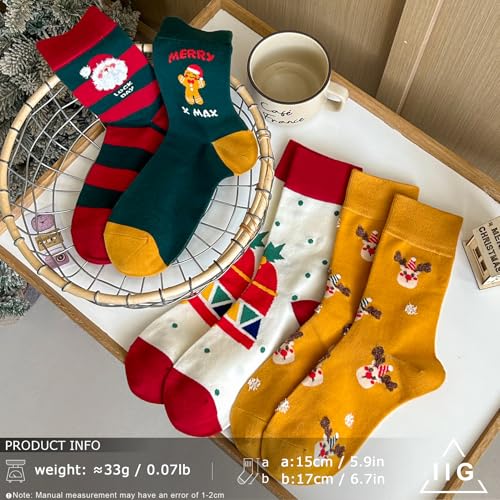 Image of IIG Womens Novelty Cotton Crew Socks Cute Animals Socks Fun Flower Socks (fit women's shoe size 5-9)