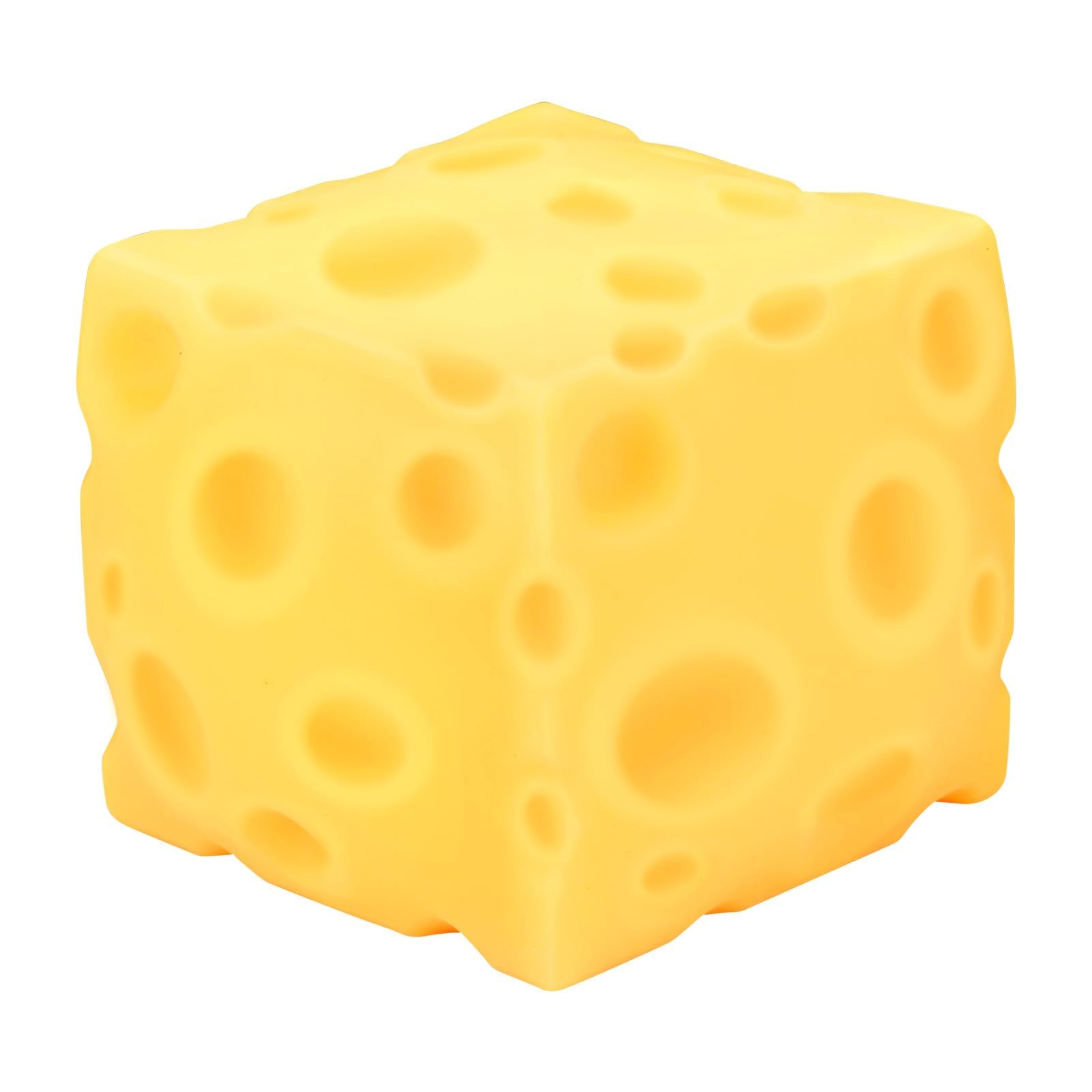 RUOVANL Cube Cheese Squishy, 6cm Slow Rebound Stress Ball, Simulation Food Sensory Toy, Relaxation Fidget Toy for Stress Relief, Suitable for Kids & Adults