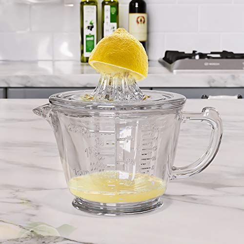 Cuttlelab Glass Measuring 2-Cup With Lemon And Lime Juicer (2, Clear), Hand Juicer, Liquid Measuring Cups Manual Juicer, 2 Cup Measuring Cup, Ounce Measuring Cup, Citrus Reamer, Lemon Juicer Manual #TOP5
