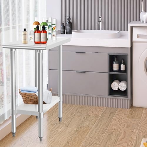 Image of HARDURA Stainless Steel Commercial Table 30x15 Inches