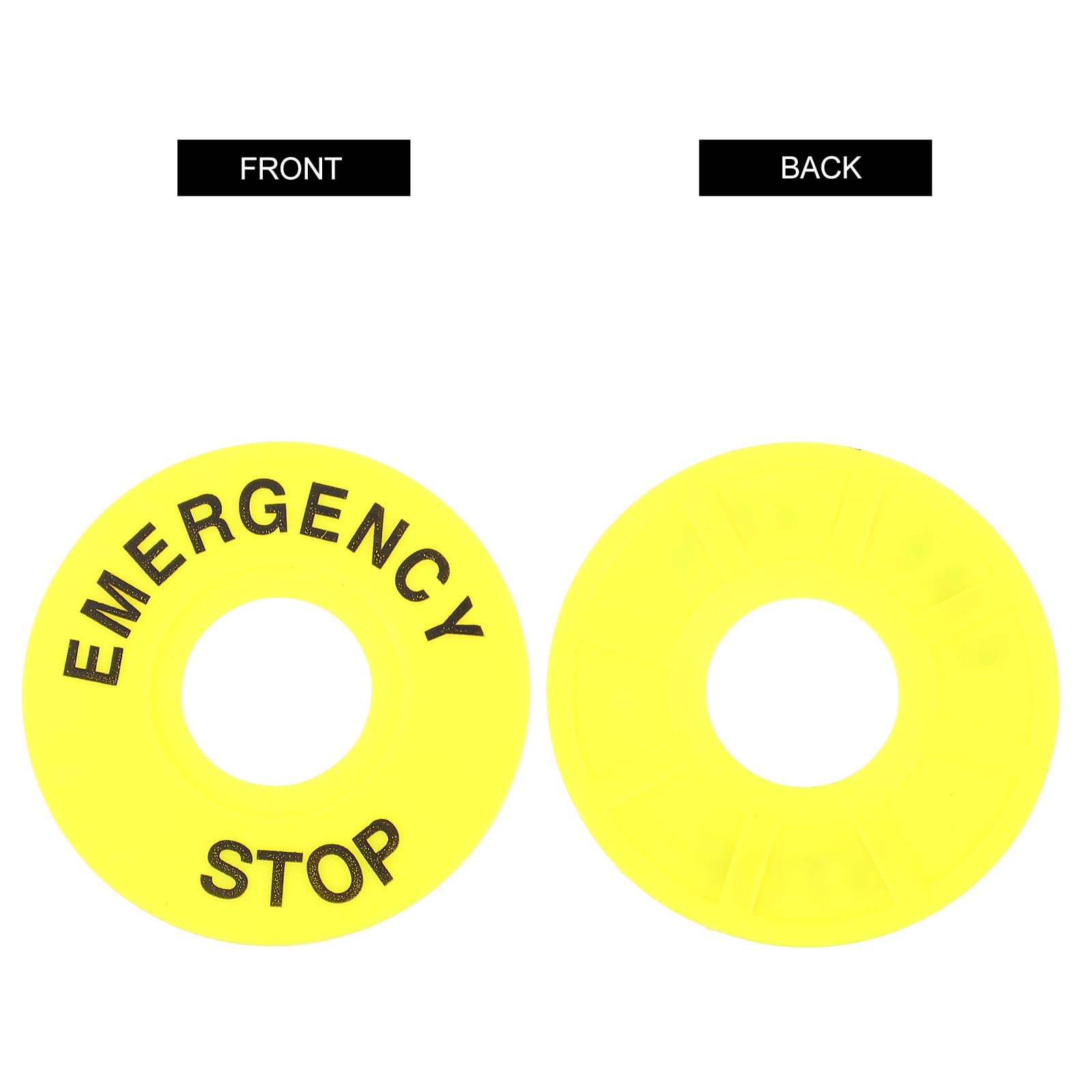 Operitacx Anillo Color Llamativo Redondo Amarillo de Empuje de Emergencia 10 Piezas PVC