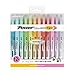 JAVAPEN rainbow pastel Highlighter brush Chisel Tip Pens (Mild colors 12 pens set)