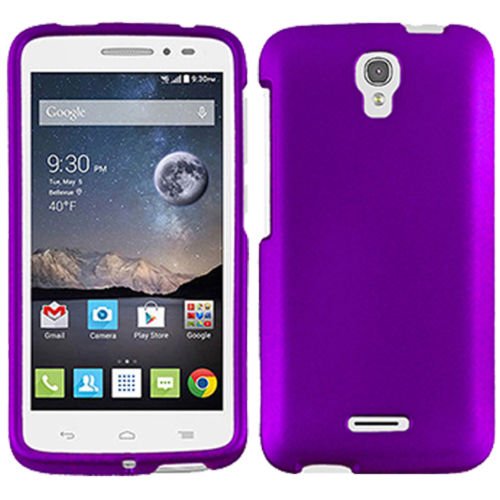 MystCase (TM) Rubberized Hard Matte Snap On Case Phone Cover for Alcatel OneTouch Pop Astro + Screen Protector (Purple)