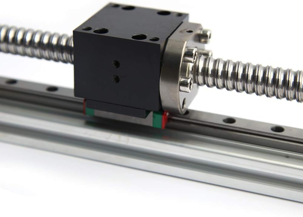 Gdrasuya10 Linear Guide Slide Table Ball Screw Motion Rail 200mm Ballscrew 1605 Linear Rail Guide Slide Actuator with Handwheel, Manual Linear Rail for Measuring Your Daily Needs(48x45mm Panel)